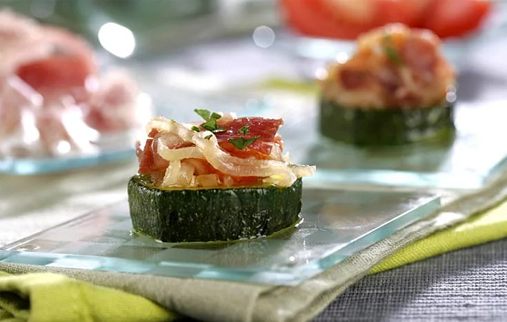 Calabacines con bacon y AOVE